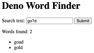 Word finder UI